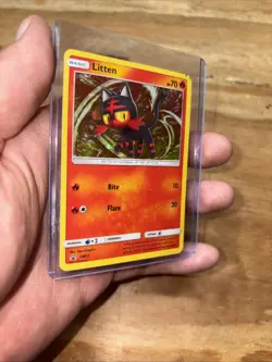 Litten (Cosmos Holo) SM Black Star Promo SM23 Pokemon Card LP - Image 2