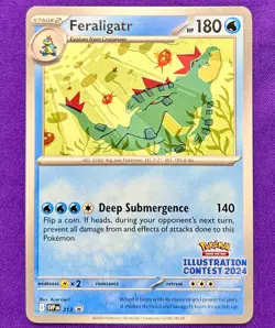Feraligatr 213 Illustration Contest 2024 Scarlet & Violet Promo Pokemon Card NM - Image 1