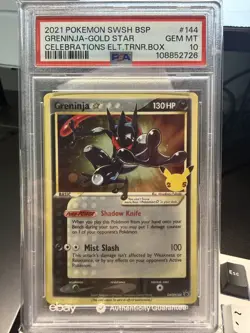 PSA 10 | 2021 Pokemon SWSH BSP Greninja Gold Star Celebrations Promo SWSH144 - Image 1