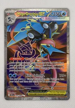 Mega Greninja ex 100/086 Full Art, Pokemon Me04: Chaos Rising Holo - Image 1