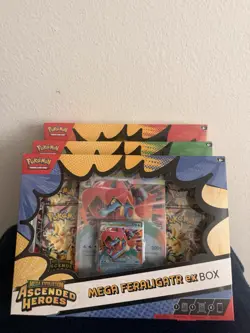 Pokemon Ascended Heroes Meganium, Emboar, Feraligatr ex Box Lot Set 3 Sealed - Image 1