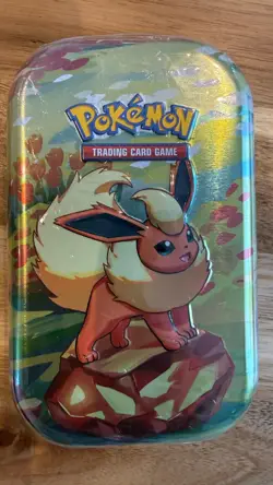 Pokemon TCG Scarlet & Violet Prismatic Evolutions Mini Tin - Flareon New Sealed - Image 1