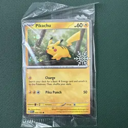 Pokemon TCG Pikachu Holo Holiday Snowflake 25/165 SEALED - Image 1