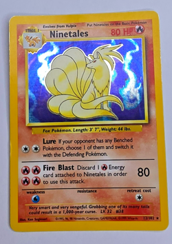 Pokemon TCG Base Set Ninetales 12/102 Holo Rare Unlimited English 80 HP - Image 1