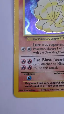 Pokemon TCG Base Set Ninetales 12/102 Holo Rare Unlimited English 80 HP - Image 2
