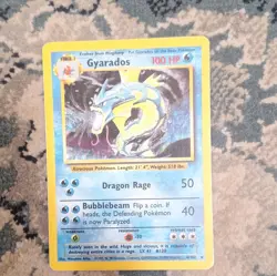 Pokemon TCG Base Set Gyarados 6/102 Holo Rare Unlimited 1999 Vintage - Image 1