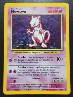 Mewtwo 010/102 Base Set Holo Pokemon Tcg HP - Image 1