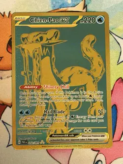 Pokemon TCG Chien-Pao EX 242/091 Paldean Fates NM Hyper Rare Full Art Gold - Image 1