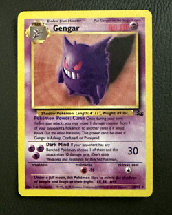 Gengar Fossil Pokemon Card Vintage WotC Nintendo Rare LP - Image 1