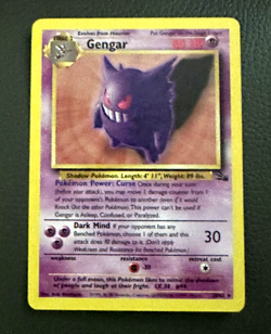 Gengar Fossil Pokemon Card Vintage WotC Nintendo Rare LP - Image 3