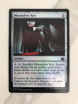 Moonsilver Key Foil MTG Magic the Gathering Card NM Near Mint Midnight Hunt MID - Image 1