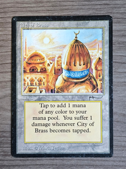City of Brass -Arabian Nights Edition -INKED - MTG -FREE SHIPPING! - Image 1