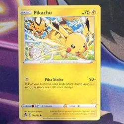 Pokemon TCG Pikachu 049/195 Brilliant Stars Rapid Strike Holo Rare EN 2022 70 HP - Image 1