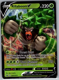 Rillaboom V SWSH014 SWSH: Sword & Shield Promo Cards - Pokemon Card - NM - Image 1