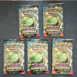 Pokemon TCG Scarlet & Violet Twilight Masquerade Booster Pack Lot (5) English - Image 1