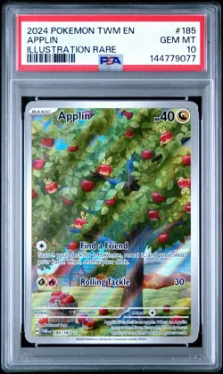 2024 Pokemon Twilight Masquerade Applin #185 PSA 10 Mint Secret Rare - Image 1