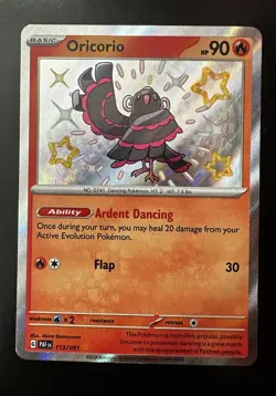 Pokemon S&V Paldean Fates Oricorio Shiny Rare 107/091🔥 - Image 1