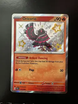 Pokemon S&V Paldean Fates Oricorio Shiny Rare 107/091🔥 - Image 3