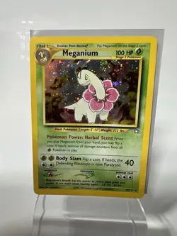 Pokemon Meganium 2000 Holo Swirl Neo Genesis 10/111 Near Mint - Image 1