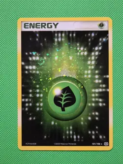 Pokemon TCG Grass Energy 101/106 Emerald Holo NM w/ Swirl - Image 1