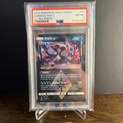 2018 POKEMON SUN & MOON ULTRA PRISM #77 DARKRAI-HOLO PSA 8 - Image 1