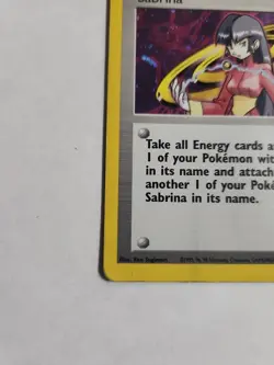 Sabrina Trainer 20/132 Holo 2000 Gym Challenge Unlimted Edition Pokemon Card - Image 3