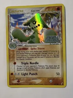 Pokemon TCG Cacturne 15/100 EX Crystal Guardians Reverse Holo Stamped - Image 1