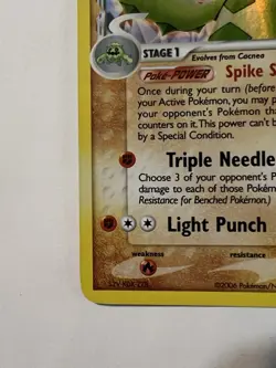 Pokemon TCG Cacturne 15/100 EX Crystal Guardians Reverse Holo Stamped - Image 4