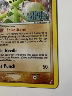 Pokemon TCG Cacturne 15/100 EX Crystal Guardians Reverse Holo Stamped - Image 5
