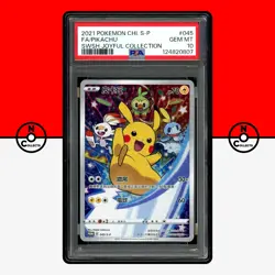Pokemon PSA 10 Pikachu 045/S-P Sword & Shield Joyful Collection FA Chinese Promo - Image 1
