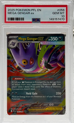 2025 POKEMON - PHANTASMAL FLAMES #056 MEGA GENGAR EX PSA 10 - Image 1