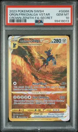 2023 Pokemon Crown Zenith Origin Forme Dialga VStar Secret #GG68 PSA 10 - Image 1