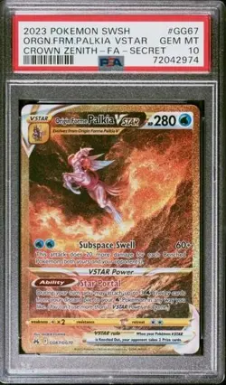 2023 Pokemon Crown Zenith Origin Forme Palkia VStar Secret #GG67 PSA 10 - Image 1