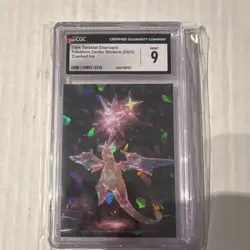 Dark Terastal Charizard CGC 9 Pokemon Center Stickers (2023) Cracked Ice - Image 1