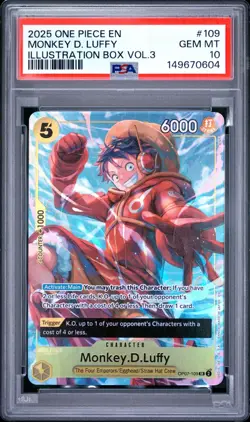 PSA 10 MONKEY D LUFFY 109 ILLUSTRATION BOX VOL.3 ENGLISH ONE PIECE 😍 - Image 1