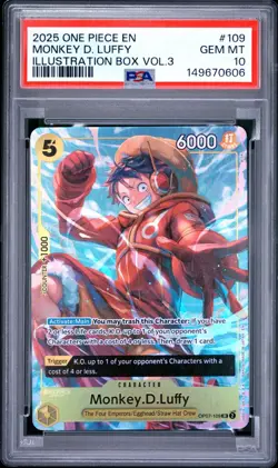PSA 10 MONKEY D LUFFY 109 ILLUSTRATION BOX VOL.3 ENGLISH ONE PIECE 😍 - Image 1