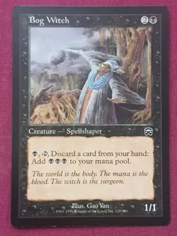 Magic The Gathering MERCADIAN MASQUES BOG WITCH black card MTG - Image 1