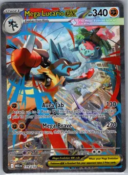 Mega Lucario ex - 179/132 SIR ME01: Mega Evolution - Pokemon Card - NM - Image 1