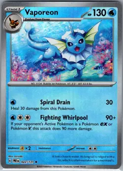 Vaporeon Poke Ball 022/131 SV: Prismatic Evolutions - Pokemon Card - NM - Image 1