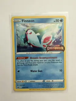 Pokemon Card Finneon SWSH240 Black Star Promo STAMPED Near Mint Condition - Image 1