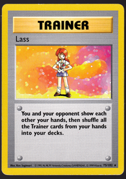 Lass 75/102 Shadowless Base Set 1999 Pokemon TCG Card LP - Image 1