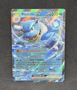 Pokemon TCG Blastoise EX Scarlet & Violet Holo Double Rare Card 009/165 - Image 1