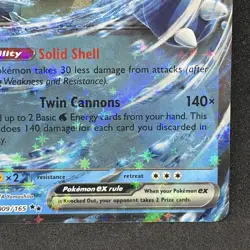 Pokemon TCG Blastoise EX Scarlet & Violet Holo Double Rare Card 009/165 - Image 4