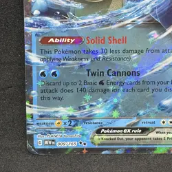 Pokemon TCG Blastoise EX Scarlet & Violet Holo Double Rare Card 009/165 - Image 5