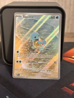 Pokemon 151 Squirtle Illustration Rare Holo Card 170/165 English - Image 1