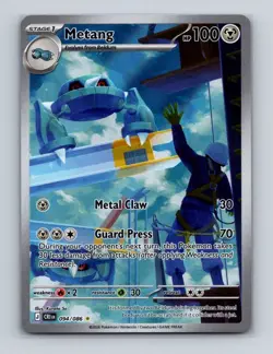 Metang 094 Pokemon Mega Evolution Chaos Rising Illustration Rare Card NM+ (a) - Image 1