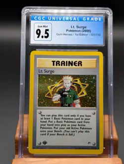 2000 Pokemon Gym Heroes Lt. Surge Holo #17 1st Ed CGC Gem Mint 9.5/10 Mislabeled - Image 1