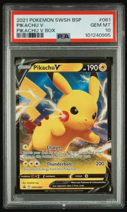 2021 Pokemon SWSH Black Star Promo #61 Pikachu V Pikachu V Box - Image 1