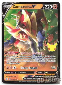 Zamazenta V 018/025 Holo Rare V Celebrations Pokemon NM - Image 1