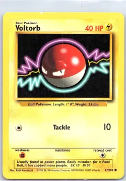 Voltorb 67/102 Non Holo Base Set - Pokemon Card - LP - Image 1